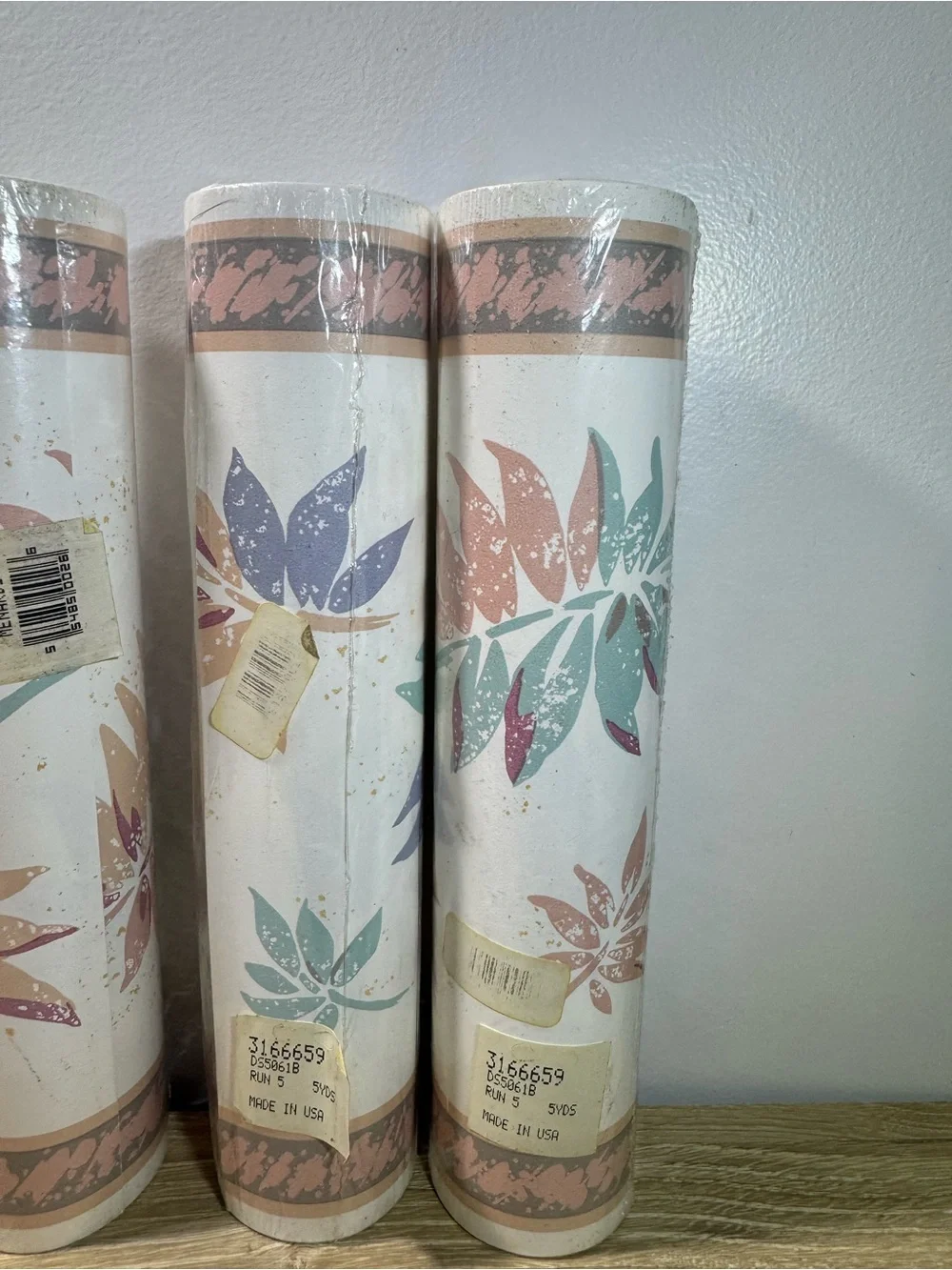 VTG 1980s/1990s Floral Multicolor Wallpaper Rolls Lot of 6, MPN 3166659 D5561B